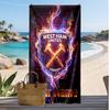 West Ham United FC Personalized Printed Beach Towel Soccer Logo Support Custom Name Text Absorbent Towel For Sport Travel Special Gift
