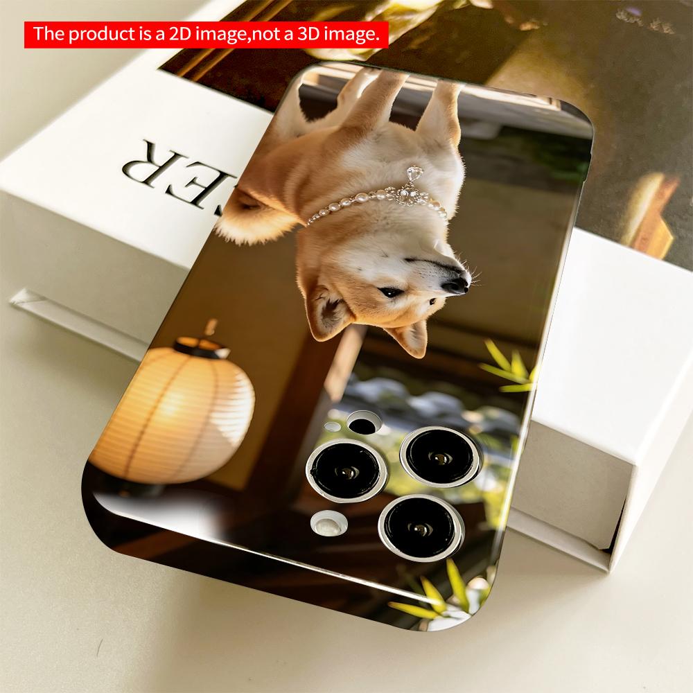 Shiba Inu in Pearl Necklace, Lantern Glow All inclusive film hard phone case, compatible with iPhone 18 Pro Max 17 16 15 14 13 12 11