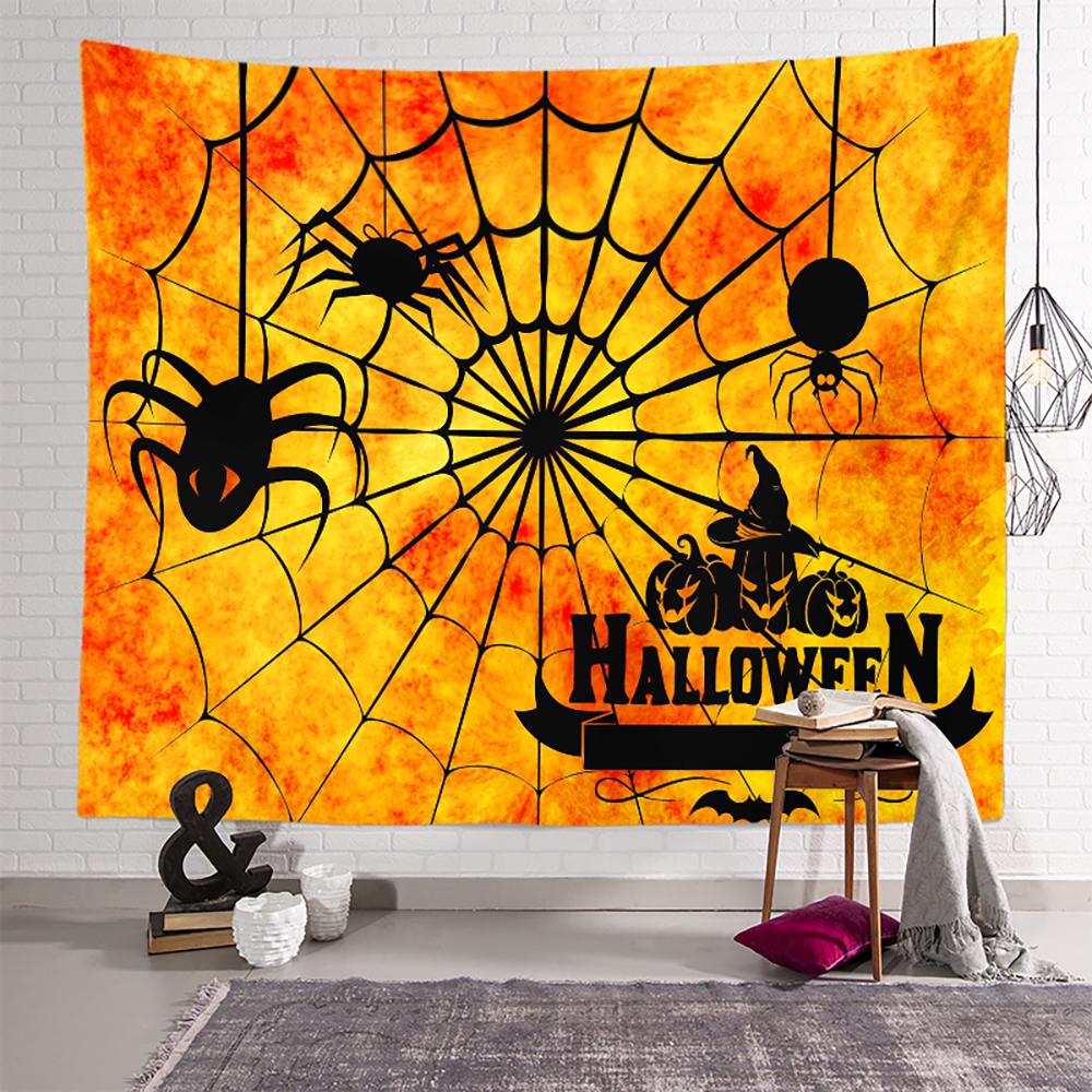 Хэллоуин страшная тыква ведьма летучая мышь принт гобелен потолок дома гостиная спальня настенный декор 230x180 см
