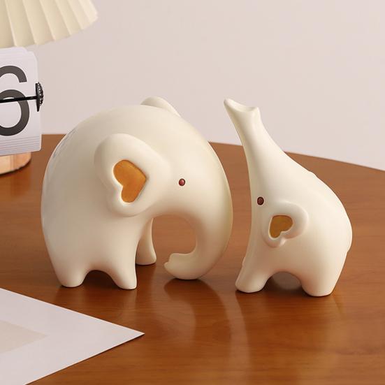 Yousheng 1 пара статуэток слонов, минималистичные фигурки слонов из смолы, домашний офис, настольный декор, украшение в виде слона, приносящее удачу, подарки для семьи и друзей