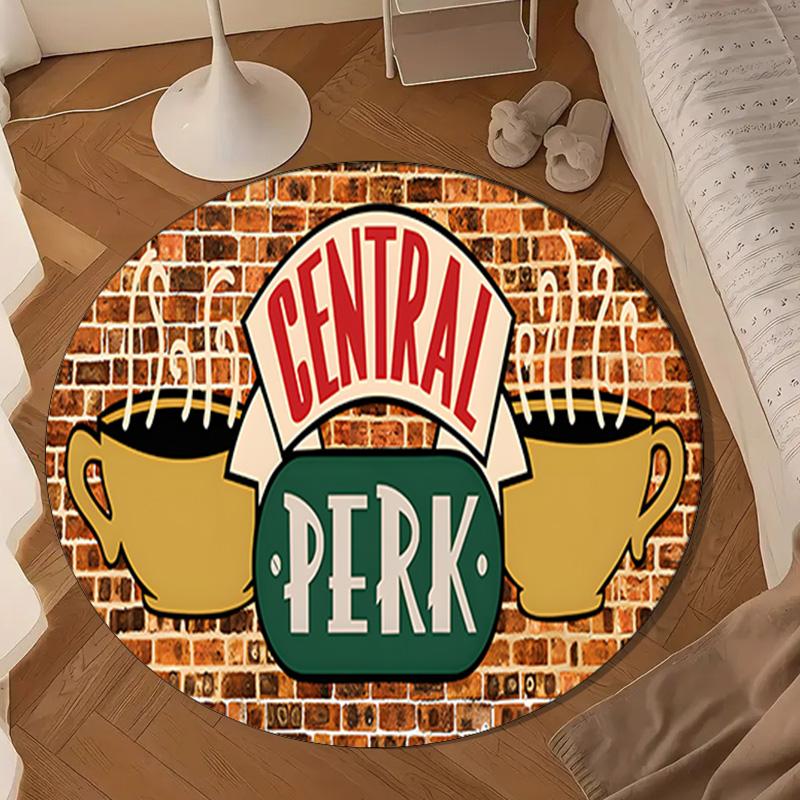 Central Perk Coffee Shop Round Rug for Livingroom,Bedroom, Palyroom, Chair Rug, Area rug, Circle Carpet, Large Size Fan Christmas gift