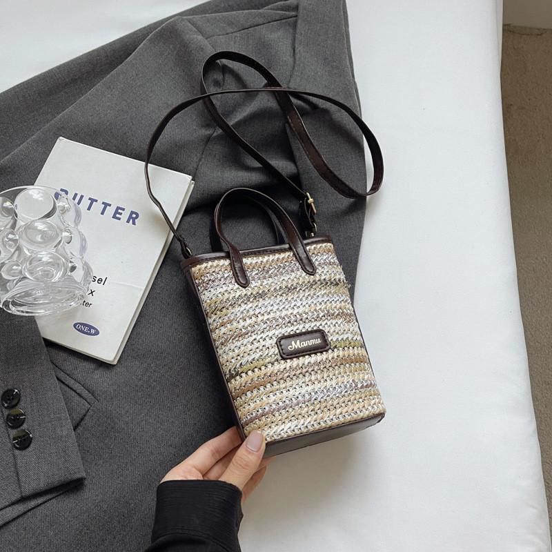 Stylish Minimalist Handbag For Women 2024 Summer New Casual Phone Purse In Orange And Blue