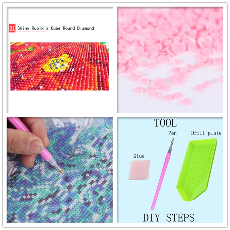 Полная дрель 5D DIY Алмазная живопись Инструменты Домашний декор без рамки