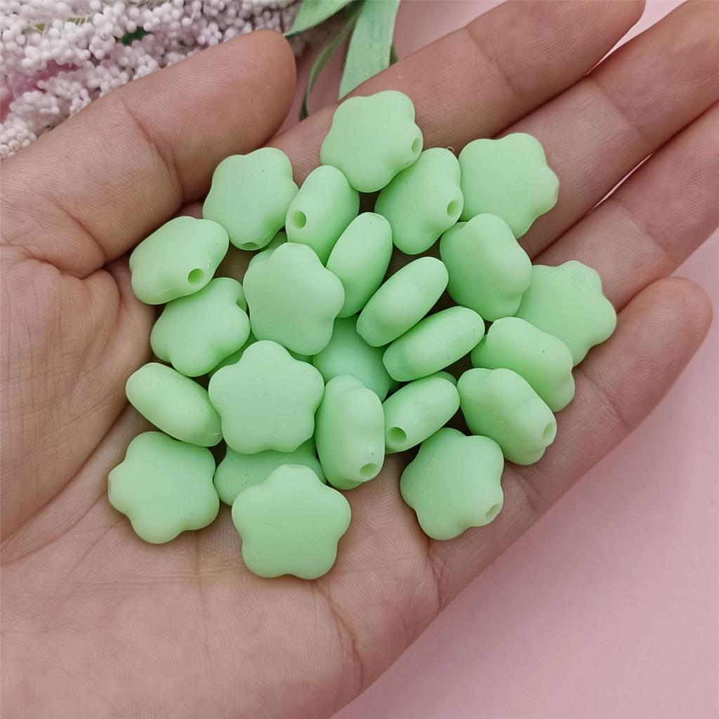 Creative DIY Necklace Fashion Rubber 30PCS 10 Colors Loose Beads Flowers Beads Jewelry Making 15*7mm Bracelets
