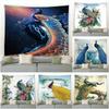 Colorful Bird Flower Plant Wall Hanging Tapestry Room Bedroom Background Decoration Blanket Peacock Pattern Tapestry