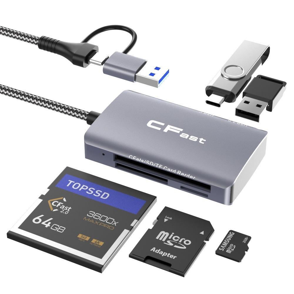 Док-станция типа C с высокоскоростным CFast Reader USB3 0 Hub SD TF Card Reader, многофункциональный адаптер