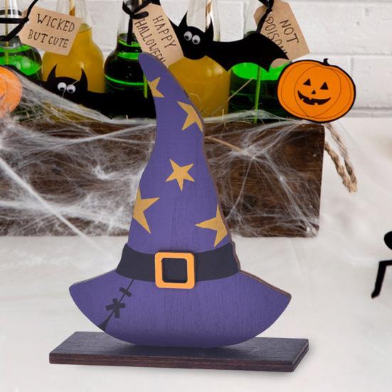Хэллоуин Деревянная табличка Привидение Милое привидение Ведьма Тыква Многоярусное украшение для подноса для дома Полка Каминная полка Столешница Декор подоконника