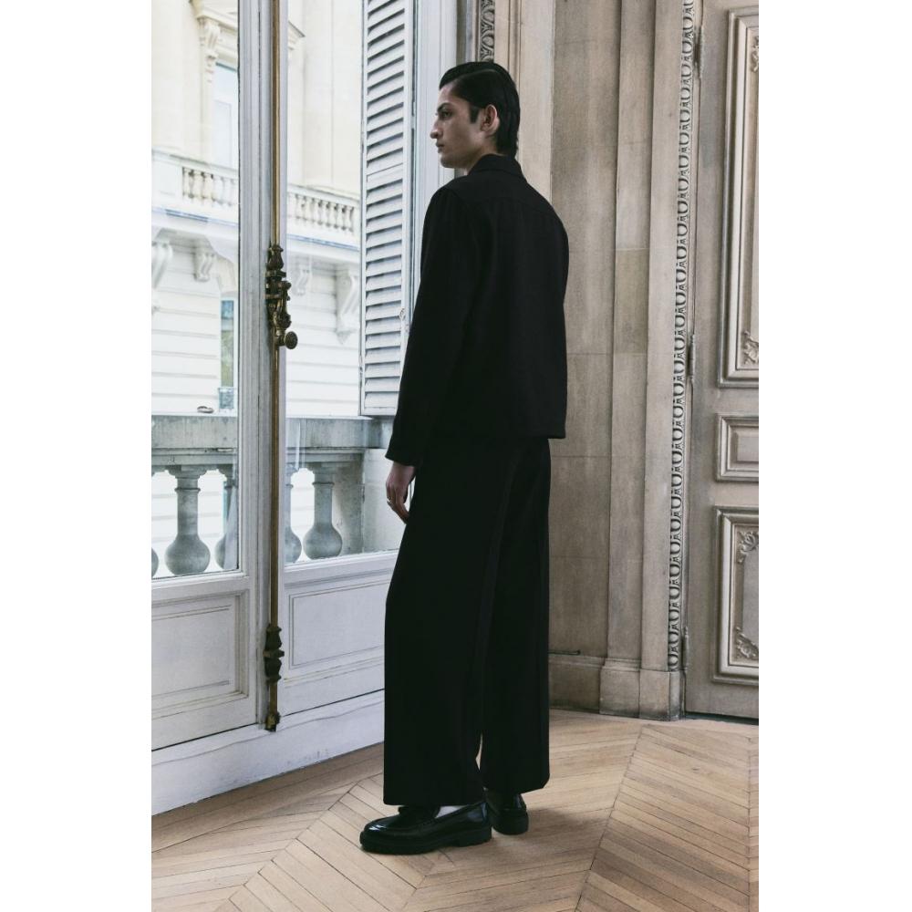 HM Textured oversHirt Regular Fit Black