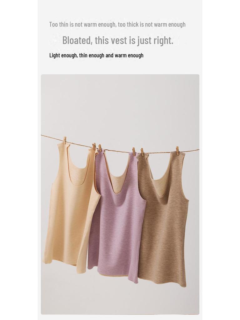 Термобелье унисекс из немецкой шерсти: Бесшовный утепленный жилет из шелка и кашемира, плюс бархат, плотный и теплый для осени и зимы.