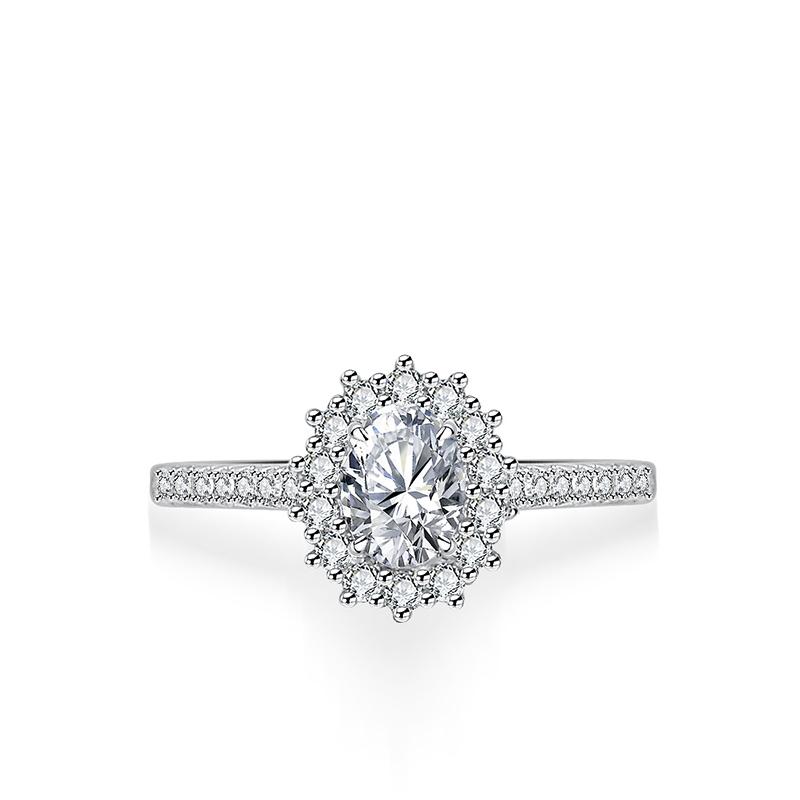 Модное кольцо с настоящим муассанитом и бриллиантом в виде цветка, 1 карат, овальной формы, с бриллиантом, чистое серебро S925, для женщин, свадебные ювелирные украшения