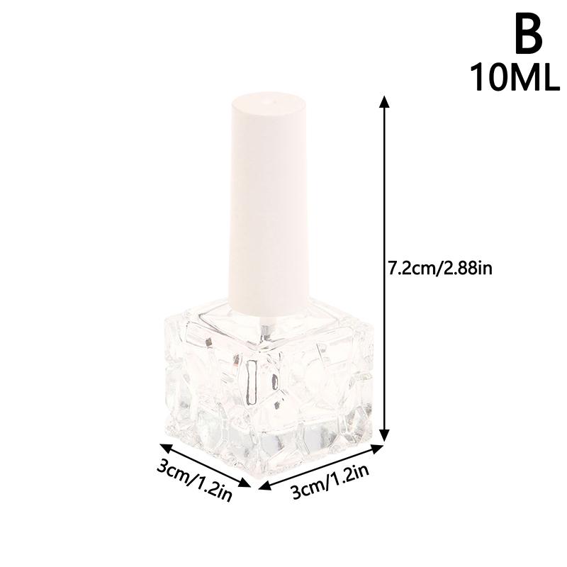 10/15 мл Пустая прозрачная стеклянная бутылочка для лака для ногтей Пустая с крышкой и кисточкой Косметические контейнеры Стеклянные бутылочки для ногтей с кисточкой