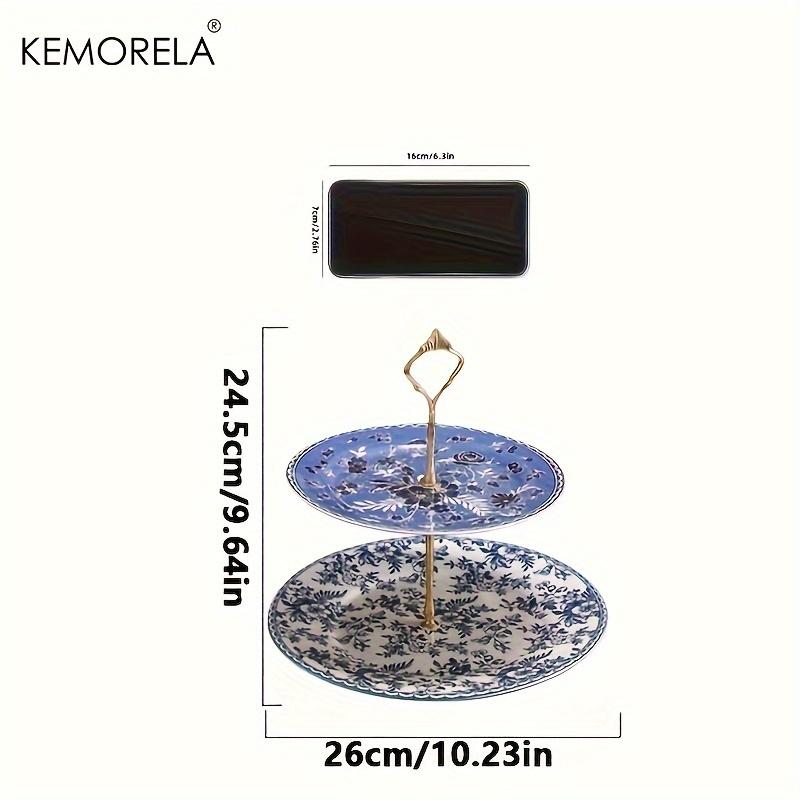 KEMORELA 2/3-Tier Ceramic Dessert Display Stand-Multi-Layered Cake Service Tray for European-Style Buffet and Party Decorations