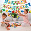 Building Block Party Decorations Banner Swirls, 7PCS Building Blocks Hanging Swirls Decoration Building Blocks Birthday Banner