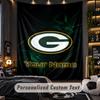 TapestryGreen Bay Packers Custom Name Text Personalized Wall Hanging Tapestry Home Wall Decor