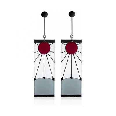 Серьги Тандзиро из стерлингового серебра 925 пробы, аниме Demon Slayer Косплей Тандзиро Черные серьги Клипса для ушей Kimetsu No Yaiba Ханафуда Хэллоуин для мужчин женщин Earr