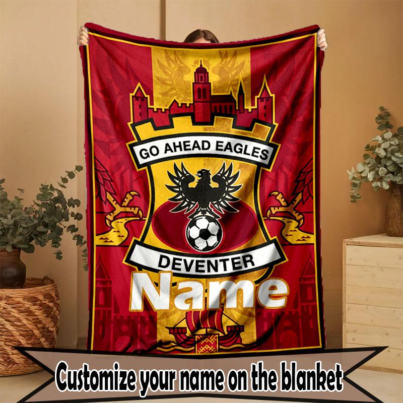 Custom Name Personalized Go Ahead Eagles Print Blanket, Home Decor, Bedroom, Sofa, Camping, Couch, Gifts for Birthday Christmas