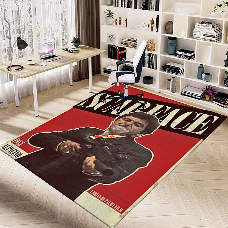 1pc Scarface Office Carpet Chair Mats Soft, Comfortable, All Season,Perfect for Home, Bedroom, or Office Decor, Perfect Gift for