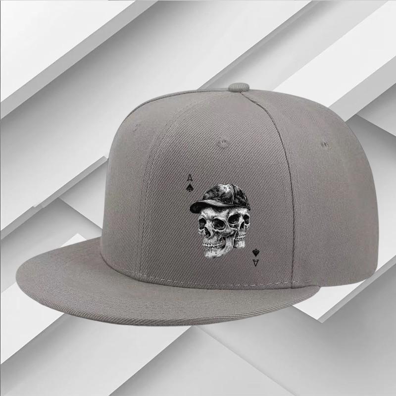 Двойной Череп с Кепкой Бейсболка Стритвир Snapback Шляпа Унисекс Повседневная Регулируемая Полиэстер