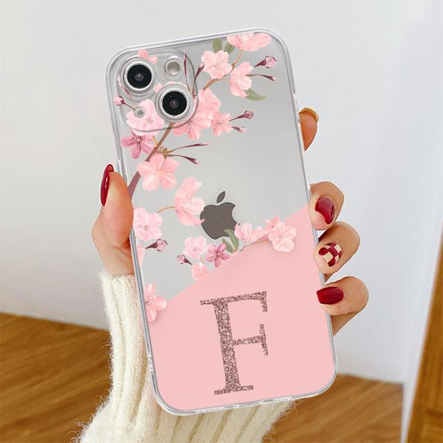 Розовый модный прозрачный чехол с цветочным принтом и надписью для Apple iPhone 14 11 13 12 Pro 7 8 Plus XR X XS Max 6 6S, силиконовый чехол для телефона