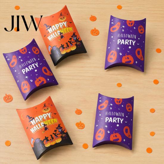 Easy Assemble Party Supplies 10 Pcs Halloween Cardboard Candy Boxes for Kids, Cute Trick or Treat Containers Snacks Cookie Small Gifts, Favors