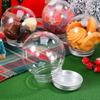 9Pcs Plastic Snow Globe Kit Round Candy Jar Style DIY Ornament Craft for Holiday Party Favors Winter Themed Decoration Home