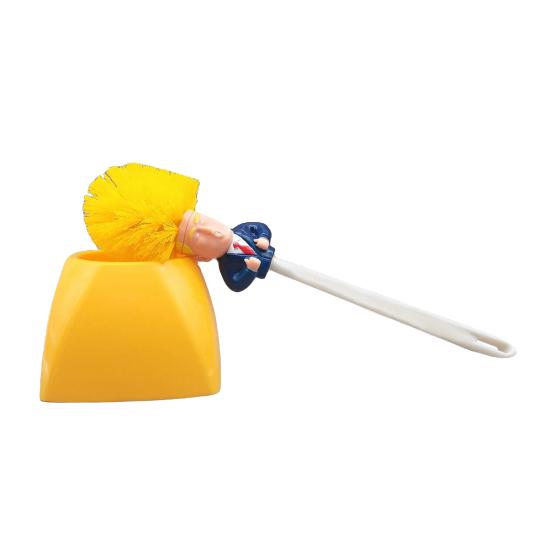 Щетка для ванной комнаты с комиксами Трампа, длинная ручка, необычная щетка для унитаза, функциональное чистящее средство для унитаза, веселый инструмент для уборки ванной комнаты