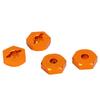 4 Pcs 12mm Aluminum Alloy Hex Wheel Hubs Adapters With Axle Pins for TRAXXAS 1 16 RC Car Parts Gold