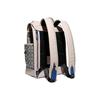 Coach League 28 Classic Monogram Flap Drawstring Color Block Canvas And Leather Backpack Men Backpack White Gray Black C9581-JITXE