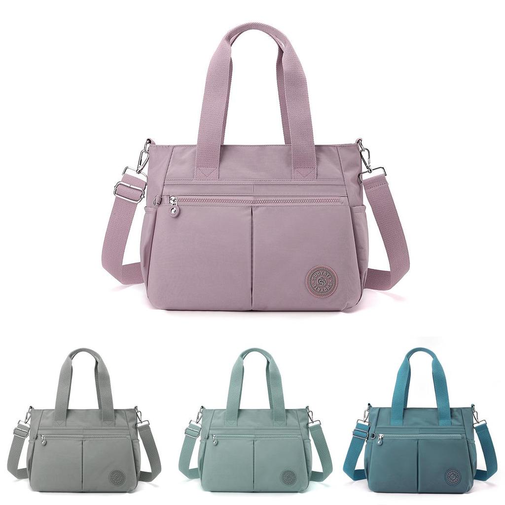 Womens Medium Nylon Tote Bag With Inner Zipper And Phone Pocket For Daily Use And Shopping