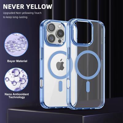 Чехол для iPhone 16 Pro Max, совместимый с MagSafe, прозрачная накладка для телефона из ТПУ+ПК