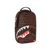 Sprayground Letter Splicing Vintage Shark Mouth PVC Backpack Unisex Backpack Brown W1135746