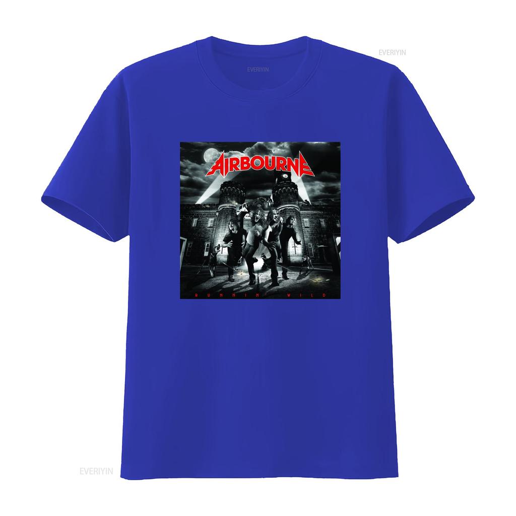 Rare Airbourne Runnin Wild Rock Band T Shirt for Unisex S 3XL Q6531 vintage Comfortable Breathable streetwear Versatile