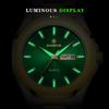 BANGWEI Luxury Men Watch Business Fashion Golden Green Stainless Steel Strap Quartz Watch For Men Date Week Clock+Box