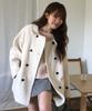 LETTER FROM MOON Melia Hairy Wool Half Coat (Ivory)