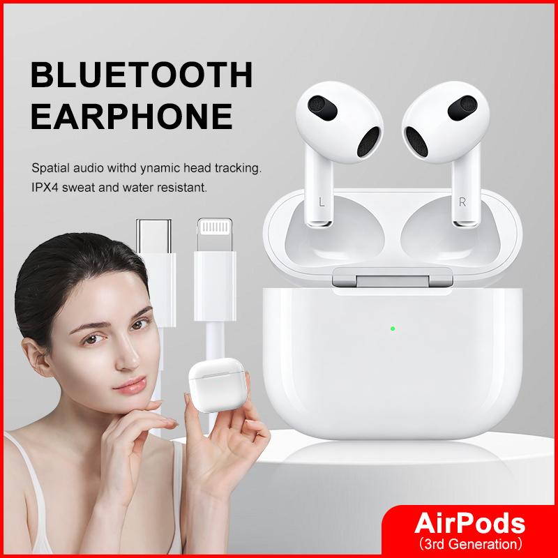 Apple AirPods 3 True Wireless Наушники Чип H1 Автоматическое Сопряжение Сенсорное Управление Пространственное Аудио Беспроводная Гарнитура Для iOS Android Смартфонов