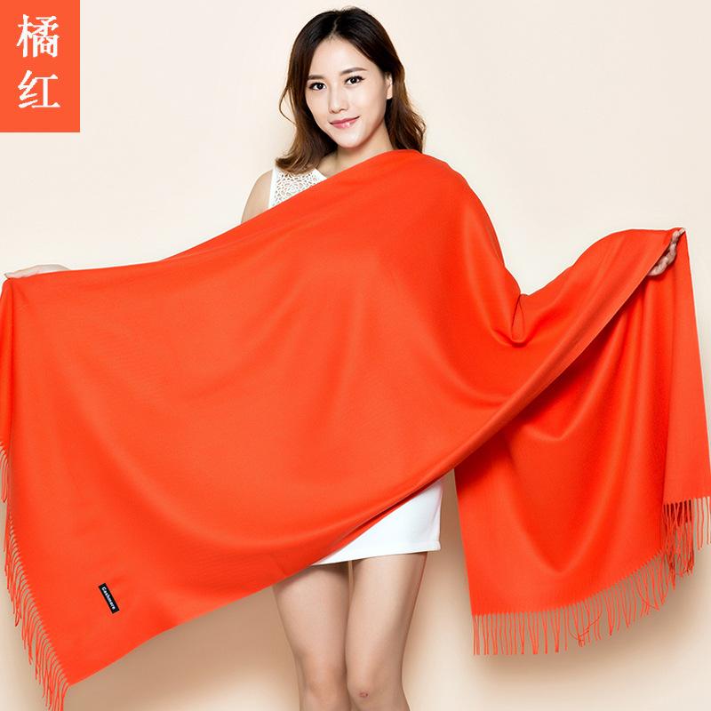 70 * 200cm Autumn And Winter New Women'S Solid Color Versatile Simple Tassel Imitation Cashmere Mohair Scarf Warm Scarf Atmosphere Shawl