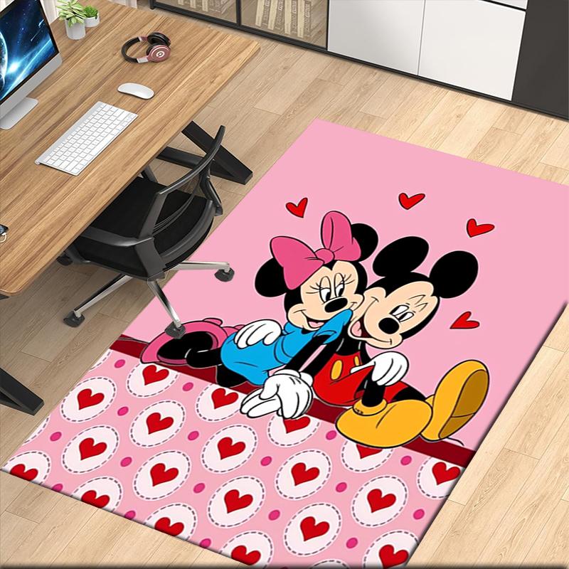 Mickey Minnie Printed Carpet, for Office Chair Living Room Bedroom Kitchen Room Decor Gifts.