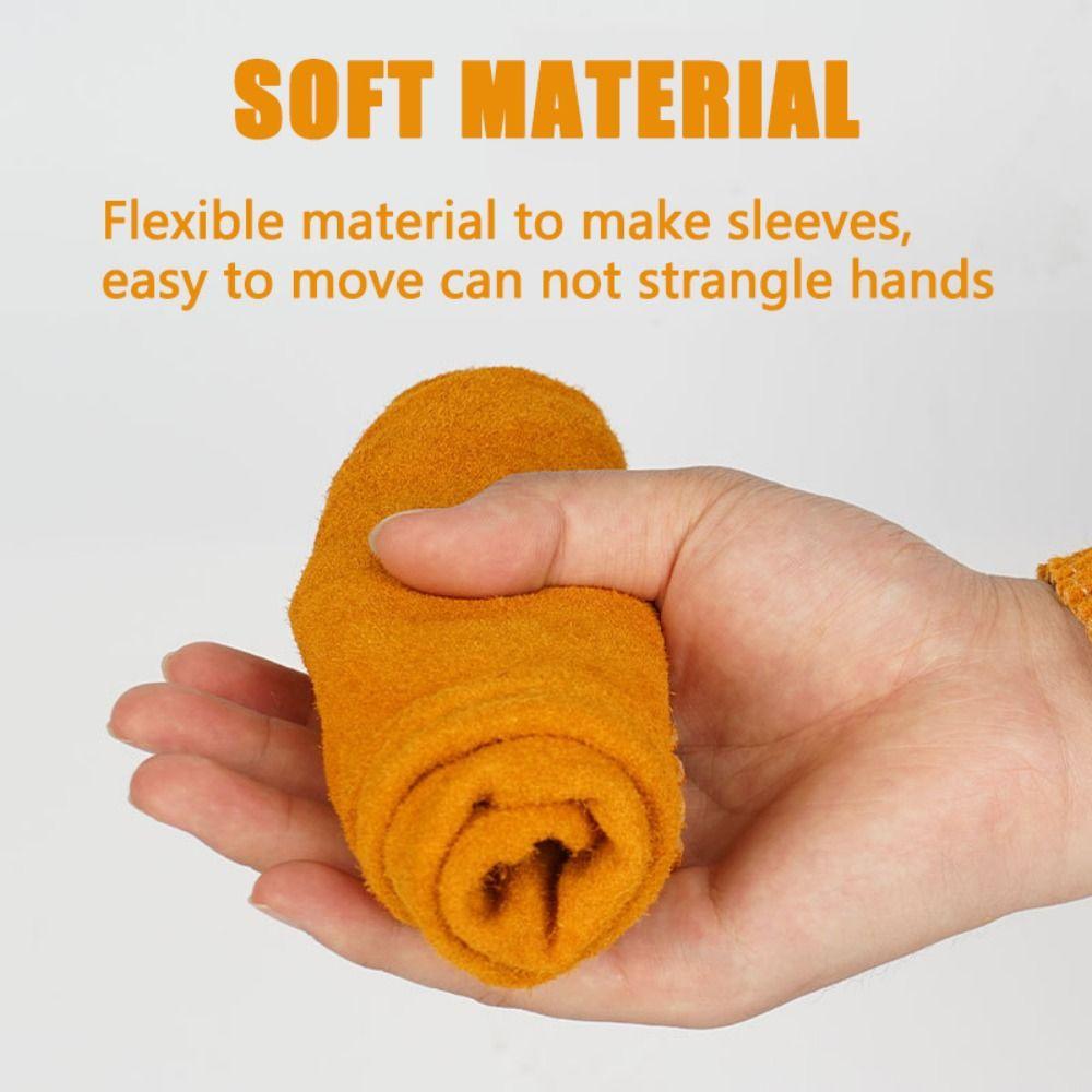Heat Resistant Leather Welding Sleeve Cover Fireproof Cow Leather Arm Guards Spark Protection