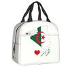 Custom Algeria Flag Lunch Bag Men Women Thermal Cooler Insulated Lunch Box for Kids School Children