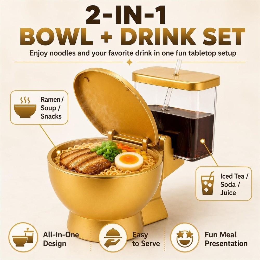 Large Capacity Noodle Bowl Detachable Ramen Bowl Funny Ramen Bowl Set for Office Dorm Desk Decor