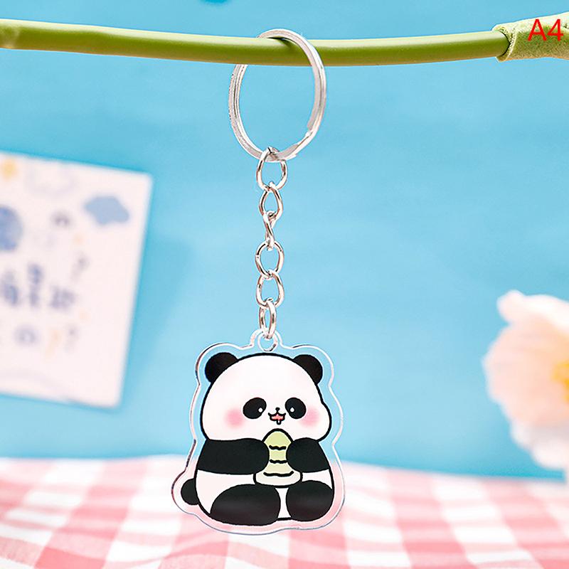 Мультяшный новый брелок-панда, милый подвеска для рюкзака, DIY, брелок для ключей автомобиля, акриловые аксессуары-панда