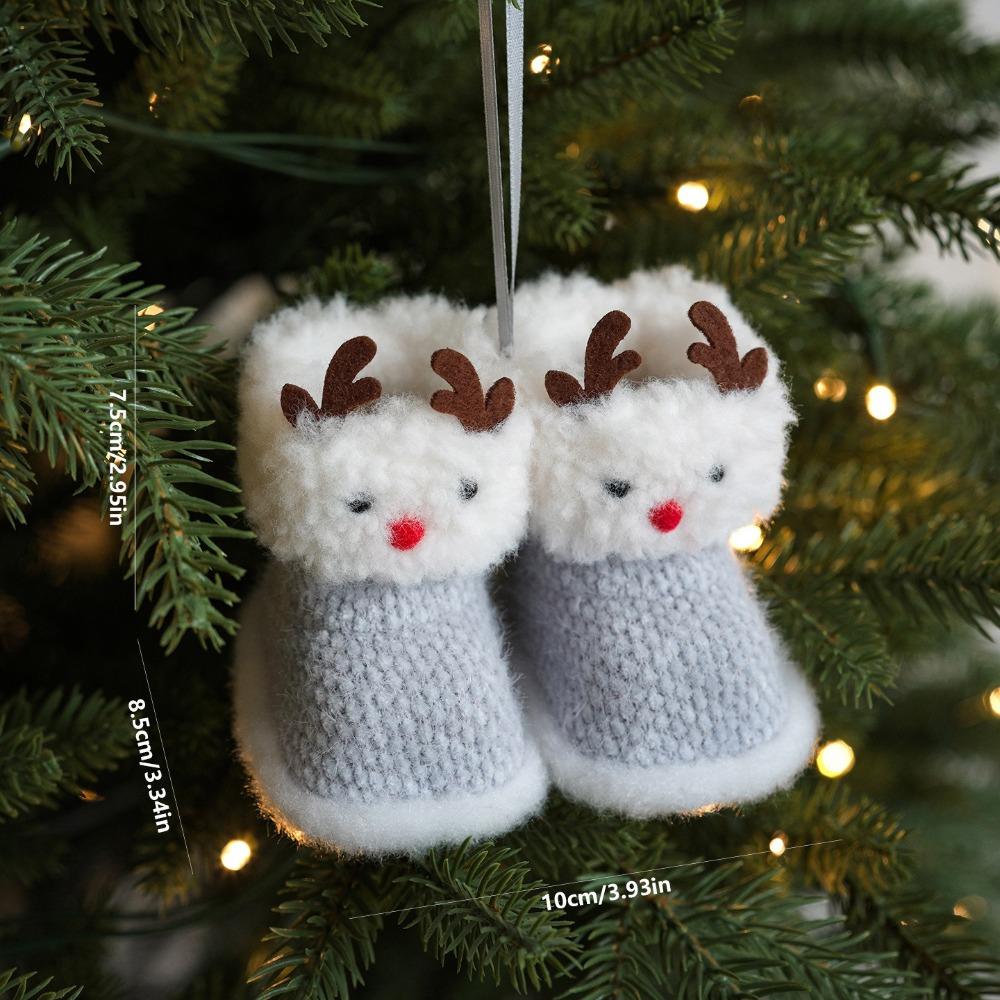 Colorful Fabric Christmas Boot Pendant Mini Size Christmas Tree Pendant Holiday Gift