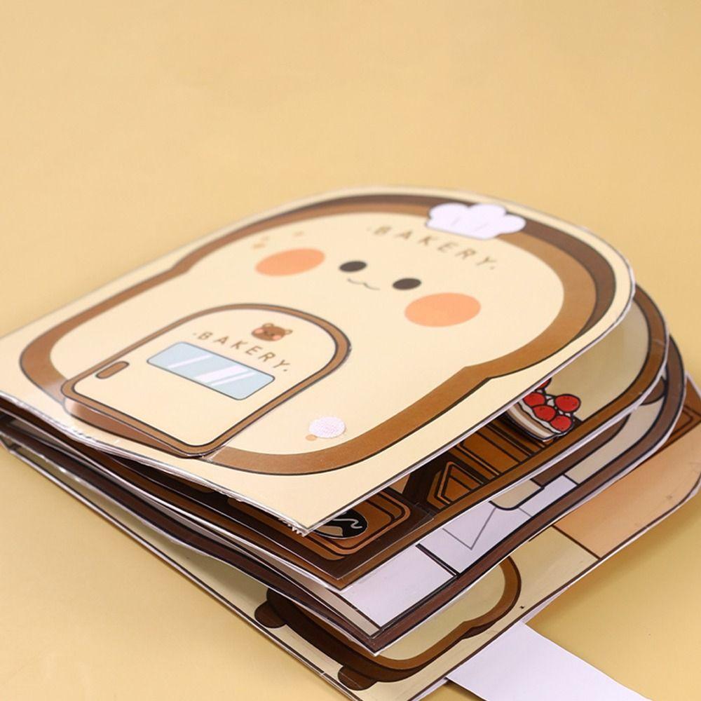 Paper Waffle Quiet Book Colorful Snack Bar Sticker Game. Cartoon Busy Book  Handmade Material Kit