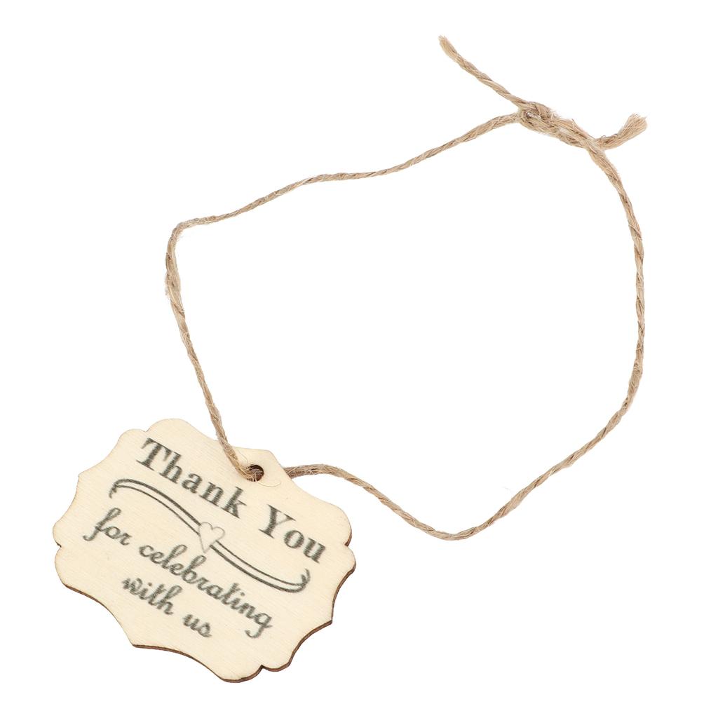 20 Sets Wood Thank You Tag Crafts Wooden Thanksgiving Gift Wrapping Tag Card Decoration with Rop
