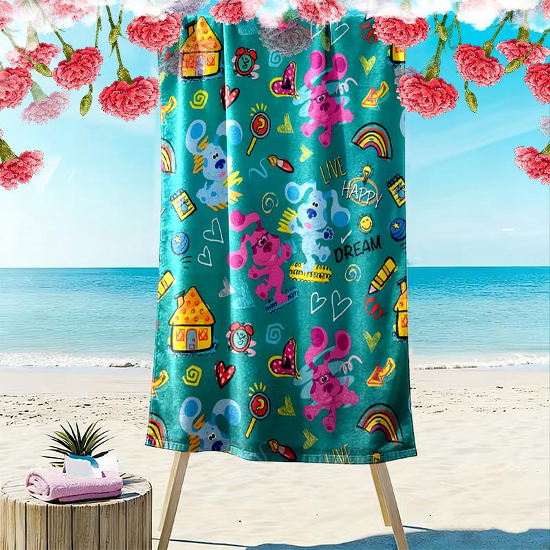 Blue's Clues Print Beach Towel, Large Soft Quick Dry Towel for Beach Camping Swimming