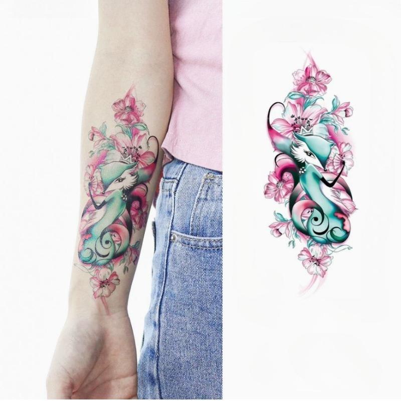 1Pc Butterfly Love Tattoo Sticker, Suitable For Women'S Beautiful And Fashionable Body Decoration With Colorful Designs