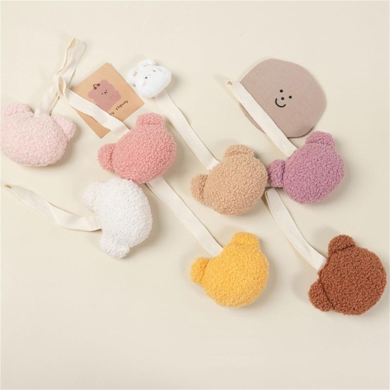 Baby Pacifier Holder with Bear Pendant Newborn Pacifier Clip Plush Teether Pendant Safe & Durable Pacifier Pendant Decor