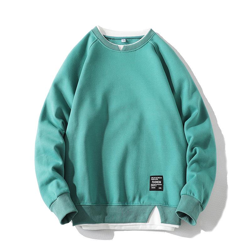 Мужской свитшот с круглым вырезом и многослойным эффектом: Трендовый, Универсальный Топ с Длинным Рукавом для Весны и Осени