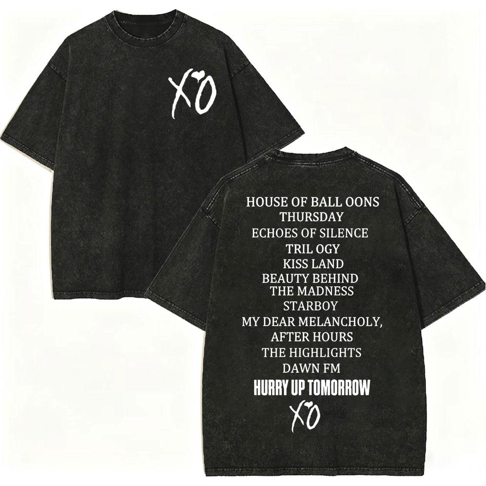 Vintage Washed Rapper The Weeknd Graphic T Shirts After Hours Til Dawn Tour 2026 Merch Tshirts Unisex Hip Hop Fashion Tshirt