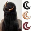Handcarved Crescent Hair Fork Simple Wooden Moon Hairpin Modern High-end Half Moon Hairpin Daily Hair Curling Wooden Handcrafted